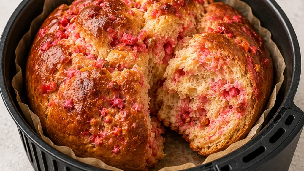 Brioche Praline Rose Moelleuse à l'Airfryer ! Brioche praline: préparez cette recette Airfryer facile et incroyablement moelleuse en 2h. Un délice croustillant