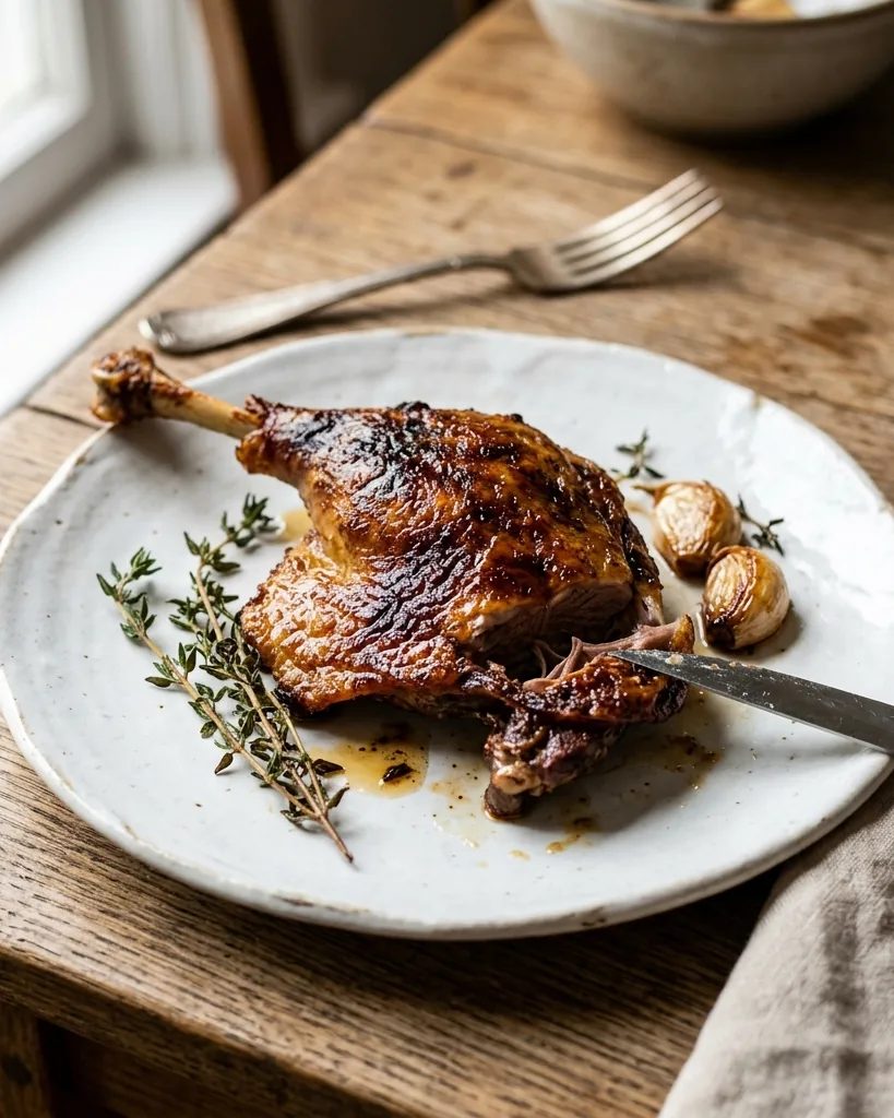 Detail view of cuire un Confit de Canard à l'Air Fryer