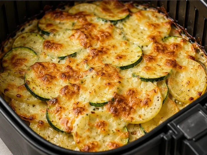 Gratin Courgette Pomme de Terre au Airfryer : Le DÉLICE croustillant qui fond en bouche !
