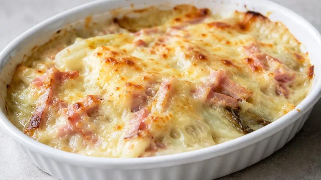 Gratin d'Endives au Jambon à l'Airfryer - gratin endives - Gratin endives jambon : réalisez ce plat réconfortant et savoureux à l'Airfryer. Une recette simple p