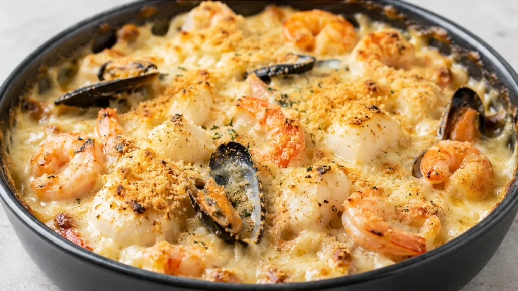 Gratin de Fruits de Mer à l'Airfryer - gratin fruits de mer - Gratin fruits de mer: préparez ce plat ultra-savoureux au Airfryer en un rien de temps. Crémeux et