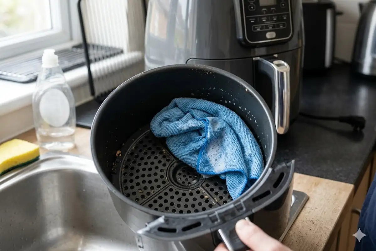 Nettoyer air fryer — Le nettoyage de base apres chaque utilisation