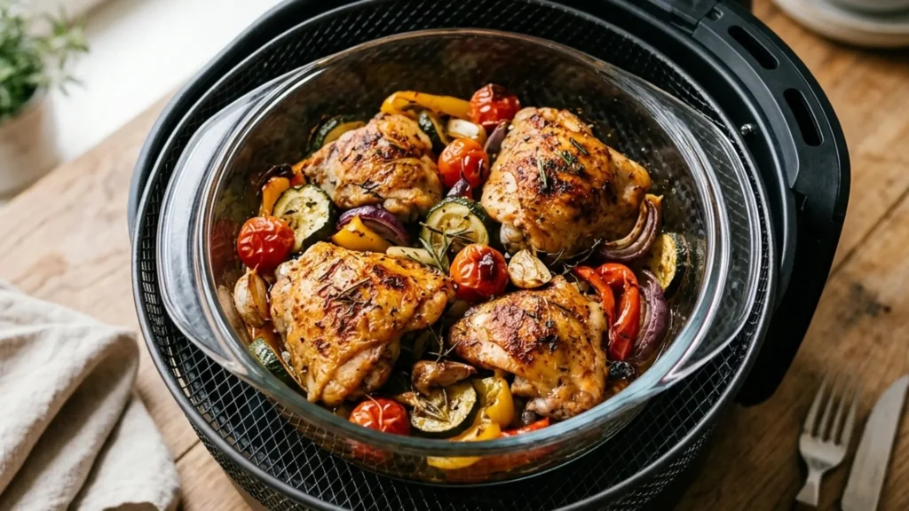 peut-on mettre un plat en verre dans le air fryer