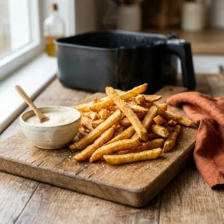 Frites Air Fryer, des frites maison dorées et croustillantes