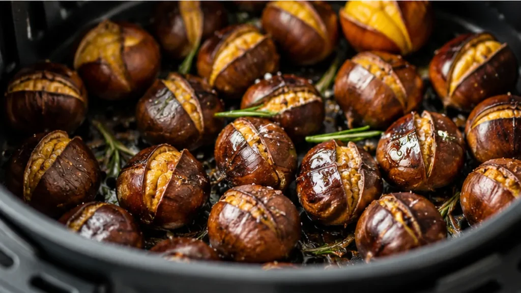 Châtaignes Air Fryer : Snack Chaleureux Parfait ! Châtaignes Air Fryer : savourez ce snack réconfortant et croustillant. Une préparation simple et rapide pour d