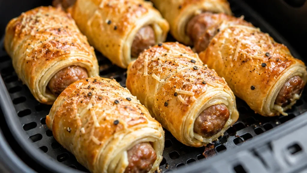 Feuilletés Saucisse Air Fryer : Snack Croustillant Ultime ! Feuilletés saucisse: préparez ces délices croustillants en un clin d'œil avec votre Air Fryer. Parfa