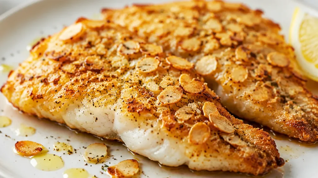 Filet de Sandre Croustillant au Airfryer - Filet de sandre: préparez ce poisson aux amandes irrésistiblement croustillant et moelleux au Airfryer en seulement 1