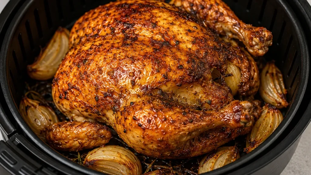  Poulet Rôti Airfryer : Peau Croustillante Garantie ! Poulet rôti au Airfryer : réalisez un poulet entier juteux à l'intérieur et croustillant à l'extérieur. U