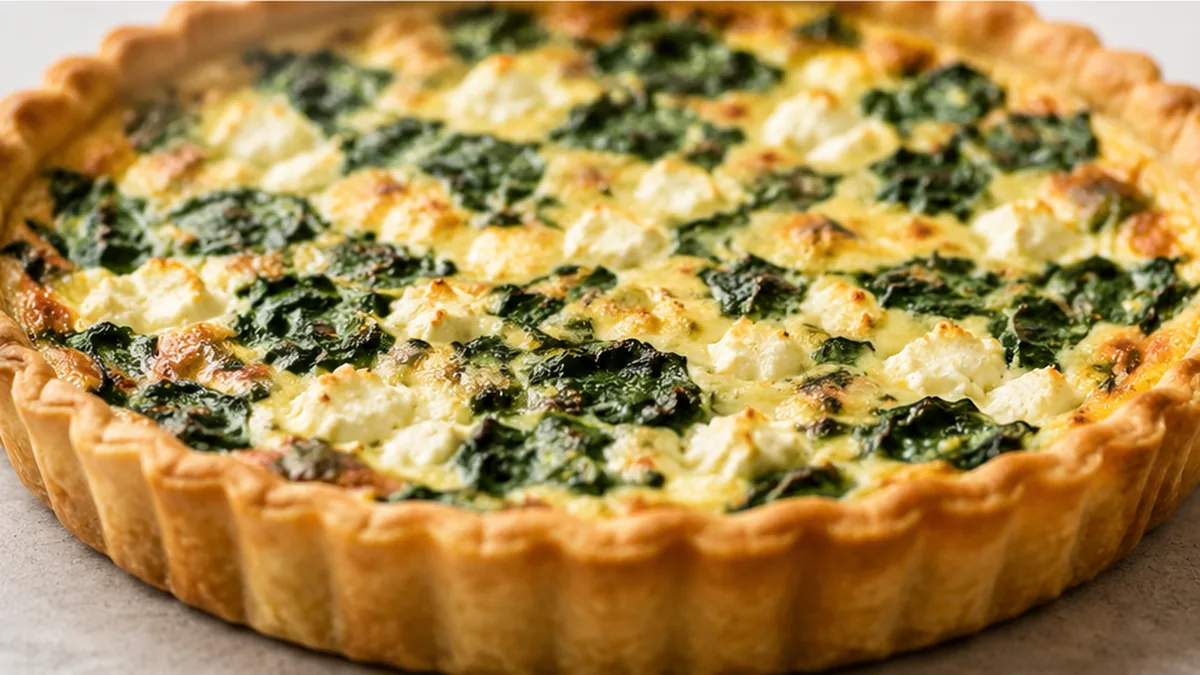 Quiche Épinards & Feta Ultime au Airfryer - Quiche épinards: réalisez cette recette facile et délicieuse au Airfryer en moins de 40 minutes. Une option saine et