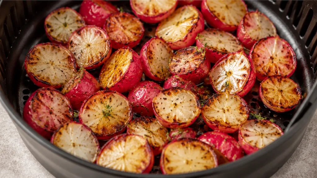 Radis Rôtis à l'Airfryer : Croquants et Faciles ! - radis airfryer - Radis Airfryer : préparez ce légume croquant en seulement 15 minutes. Une façon délicieuse