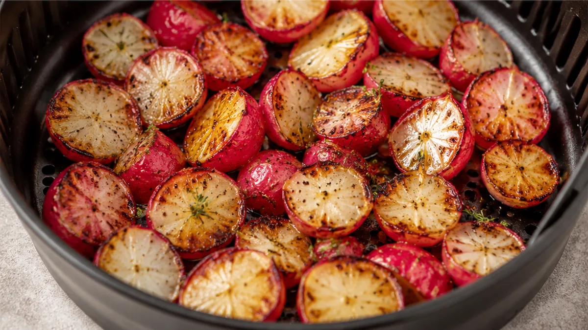 Radis Rôtis à l'Airfryer : Croquants et Faciles ! - radis airfryer - Radis Airfryer : préparez ce légume croquant en seulement 15 minutes. Une façon délicieuse