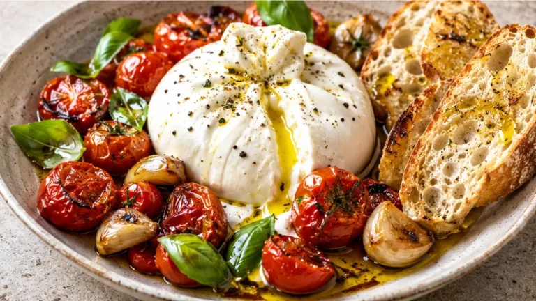 Salade Caprese Burrata et Tomates Rôties