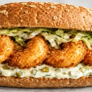 Sandwich Crevette Frit Croustillant à l'Air Fryer - sandwich crevettes