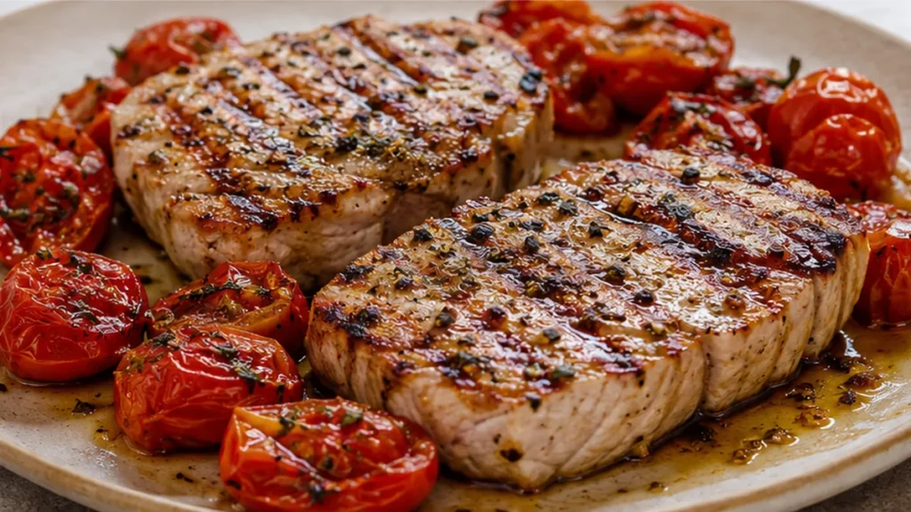 Steak de Thon Grillé Airfryer Express - steak thon - Steak thon grillé: concoctez un plat rapide et savoureux au Airfryer en moins de 15 minutes. Idéal pour un