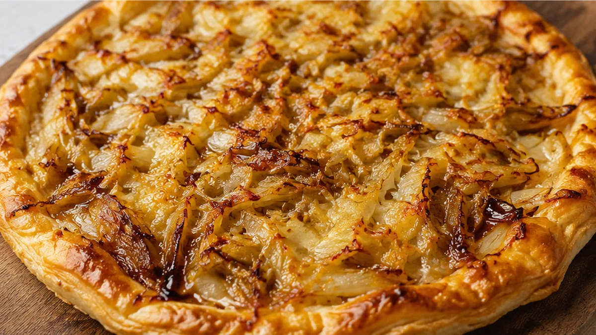 Tarte Fine Endives Comté Croustillante à l'Airfryer - tarte endives - Tarte Endives Comté: préparez cette entrée gourmande et croustillante en moins de 20 minut