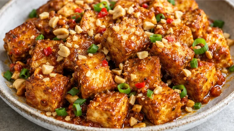 Tofu Croustillant au Curry & Cacahuète