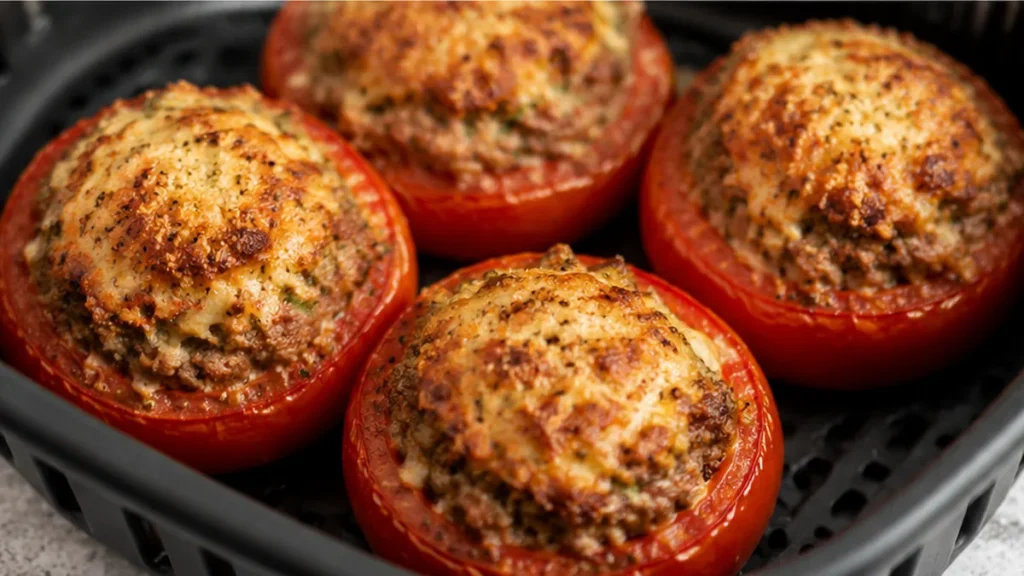 Tomates Farcies Airfryer : Dîner Parfait ! Tomates farcies: cuisinez ce classique revisité à l'Airfryer pour un plat rapide, juteux et plein de saveurs méditerr