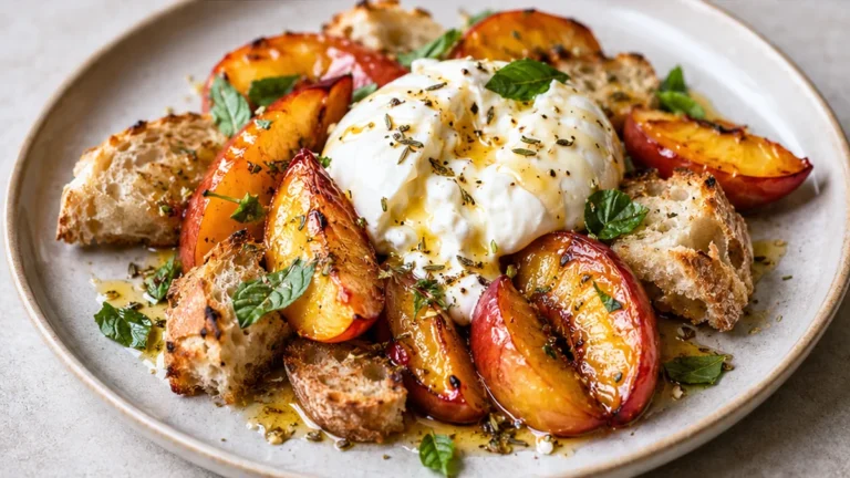 Burrata Crémeuse & Nectarines Rôties : L’Été en Assiette !