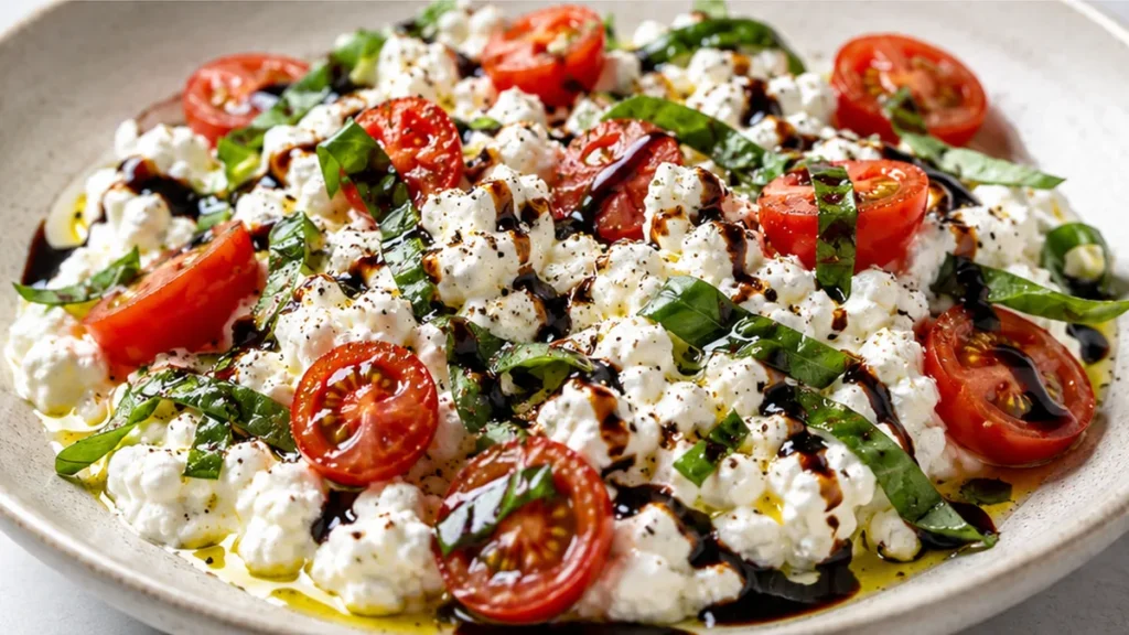 Salade Caprese au Cottage Cheese