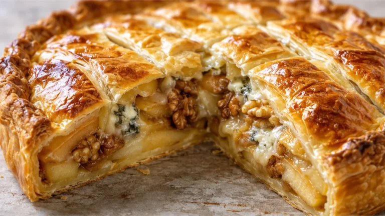 Tourte Pommes, Roquefort et Noix : Explosion de Saveurs !