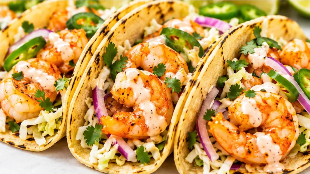 Tacos aux crevettes épicés